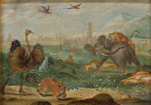 Ansichten aus den vier Weltteilen mit Szenen von Tieren: Marokko, , Ferdinand van Kessel the Elder