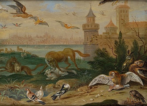 Ansichten aus den vier Weltteilen mit Szenen von Tieren: Konstantinopel, , Ferdinand van Kessel the Elder
