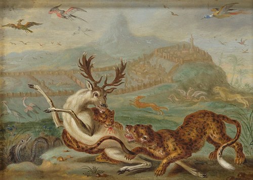 Ansichten aus den vier Weltteilen mit Szenen von Tieren: Derbent (Dagestan), , Ferdinand van Kessel the Elder