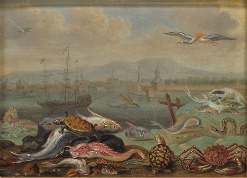 Ansichten aus den vier Weltteilen mit Szenen von Tieren: Alexandria, , Ferdinand van Kessel the Elder