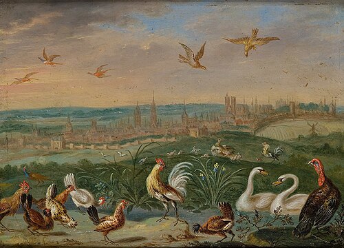 Ansichten aus den vier Weltteilen mit Szenen von Tieren: Brüssel, , Ferdinand van Kessel the Elder