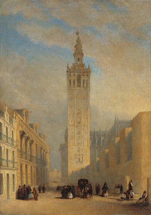 The Giralda viewed from the Calle Placentines, 1836, José Domínguez Bécquer
