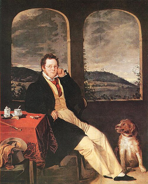Portrait of Franz Schubert, 1827, Gábor Melegh