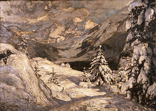 In pieno inverno (Inverno in Engadina), 1909, Filippo Carcano