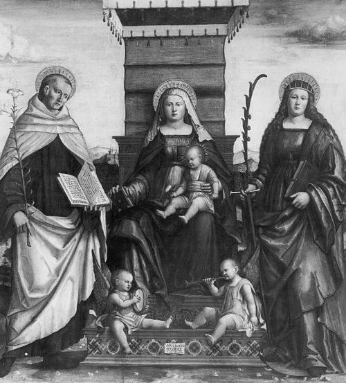 Madonna and Child with Saint Albert and Saint Catherine, 1513, Floriano Ferramola