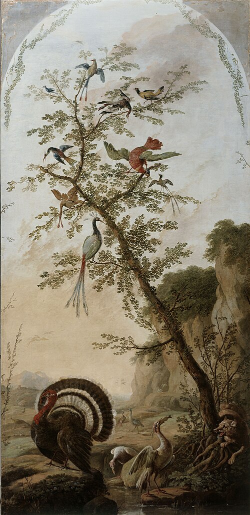 Panneau décoratif à sujets d'animaux, 1767, Jean Pillement