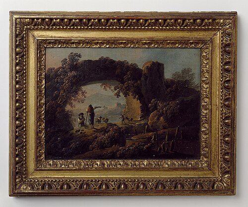 Rustic Landscape with Aqueduct and Figures, 1794, Jean Pillement
