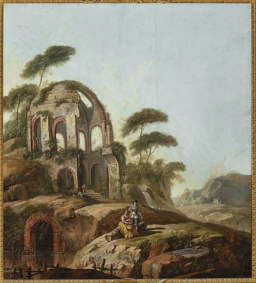 Temple de Minerve Medica à Rome, 1765, Jean Pillement