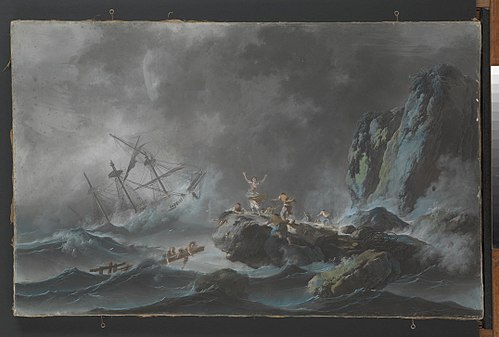 A Shipwreck in a Storm, 1782, Jean Pillement