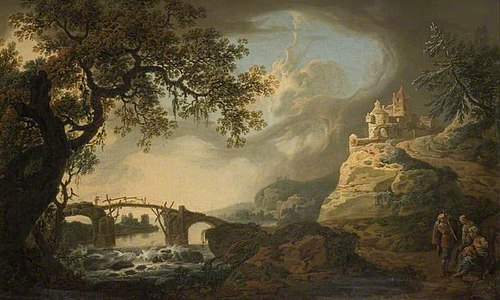River with Old Bridge, , Jean Pillement