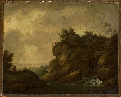 Romantic landscape with a shepherd, , Johann Christoph von Bemmel