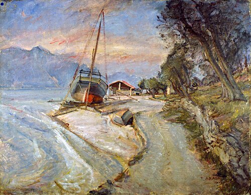 View of Lake Garda from Malcesine, 1935, Francesco Arata