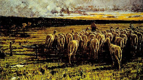 Moutons tondus, 1885, Francesco Filippini