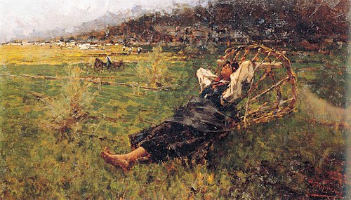 Contadinella a riposo, 1893, Francesco Filippini