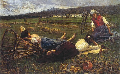Contadine in riposo, 1887, Francesco Filippini
