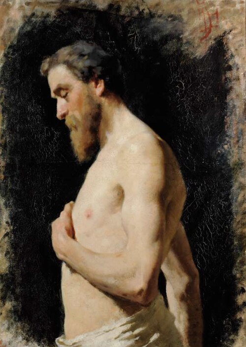 Figura maschile nuda, 1879, Francesco Filippini