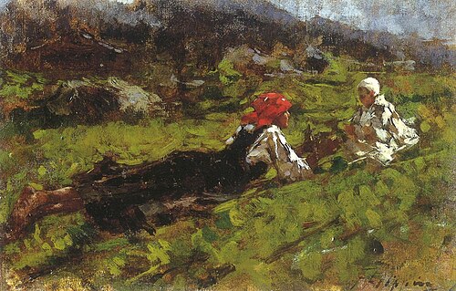 Donna con bambino, 1892, Francesco Filippini