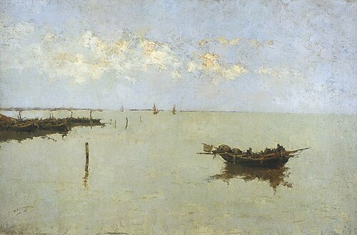 Marina con barca (Filippini), 1882, Francesco Filippini