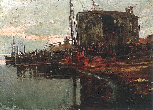 Tramonto sulla laguna, 1872, Francesco Filippini