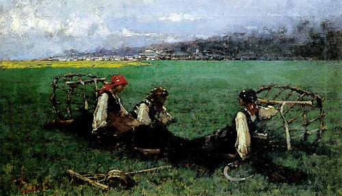 Contadine a riposo, 1887, Francesco Filippini