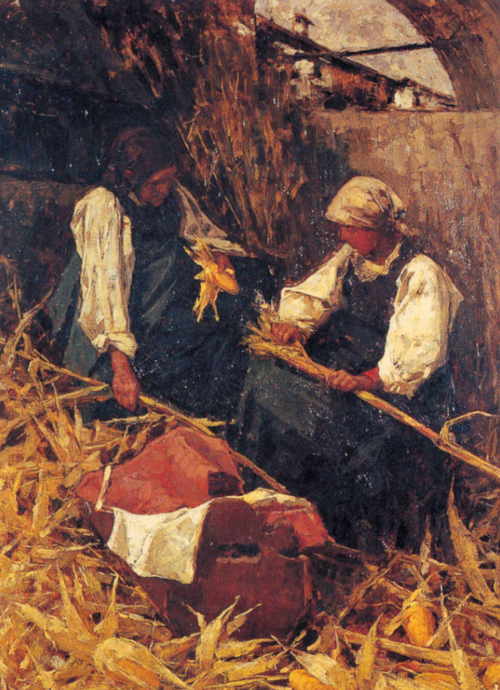 Les récolteuses de maïs, 1887, Francesco Filippini