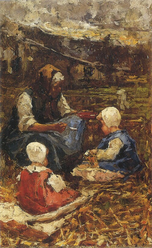 Grandmother and children, 1887, Francesco Filippini