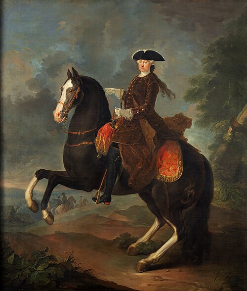 Portrait équestre de Marie-Amélie de Saxe, 1750, Francesco Liani