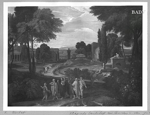 Landscape: Christ and his followers, 1667, Francisque Millet