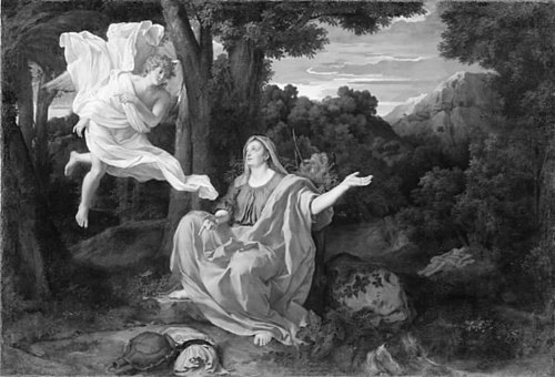 The Angel and Hagar, 1668, Francisque Millet