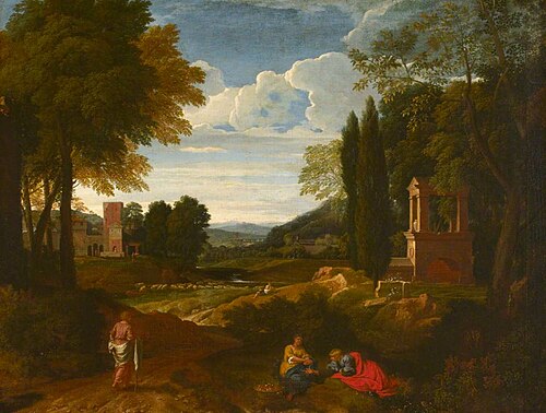 Italian Scene with a Shrine, 1670, Francisque Millet
