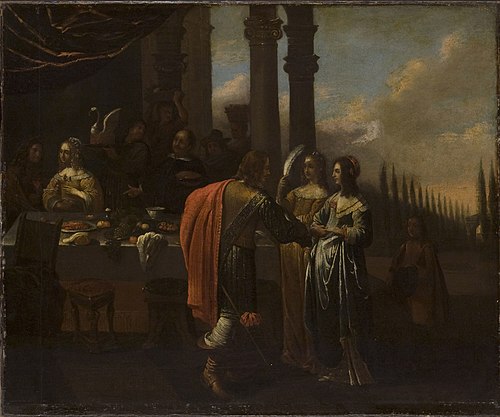 Dinner Party on a Terrace, 1660, Frans Geffels