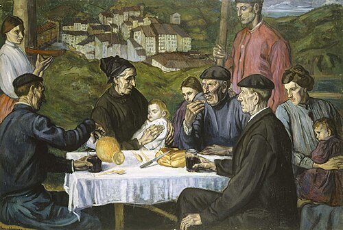 Afternoon Tea in Ondárroa, 1918, Juan de Echevarria