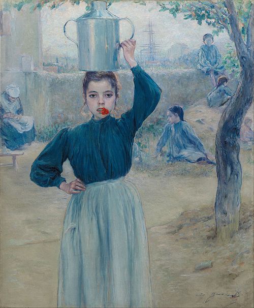 The Little Village Girl with Red Carnation, 1903, Adolfo Guiard