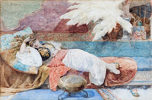 The odalisque, 1882, Anselmo Guinea y Ugalde