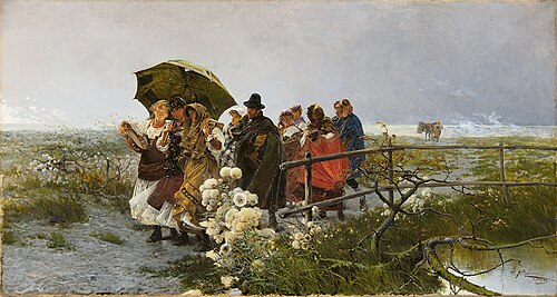 Returning from the festival, 1885, Anselmo Guinea y Ugalde