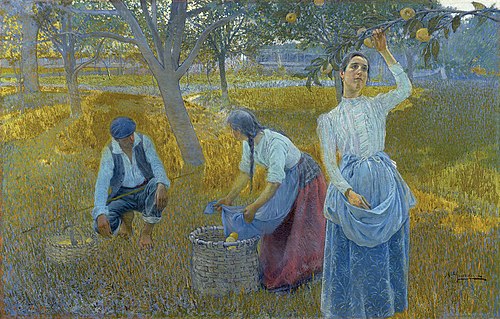 Gathering apples, 1893, Anselmo Guinea y Ugalde