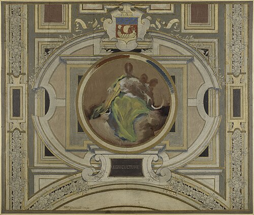 Esquisse pour la galerie des Métiers de l'Hôtel de Ville : Agriculture, 1890, Pierre-Victor Galland