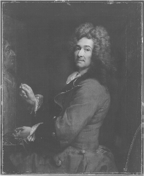 Selbstbildnis an der Staffelei, 1720, Joseph Vivien