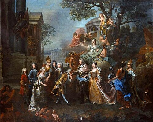 Allégorie de la réunion de Max-Emmanuel de Bavière avec sa famille., 1733, Joseph Vivien