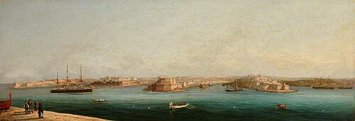 Grand Harbour: The Three Cities from Valletta, 1869, Girolamo Gianni