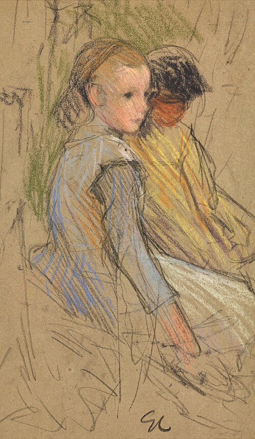 Study of Two Girls, , George Clausen