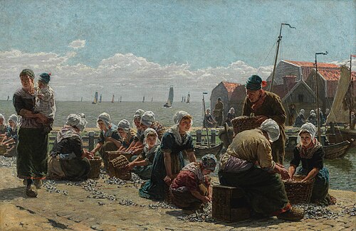 Sorting the catch, Volendam, 1877, George Clausen