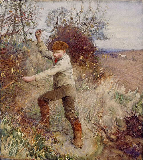 A Boy Cutting A Stick, 1890, George Clausen