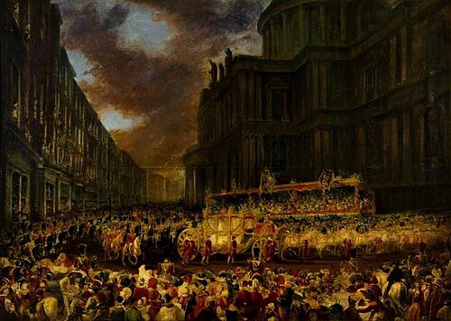 First State Visit of Queen Victoria to the City of London, November 1837, Passing St Paul's, 1837, George Hayter
