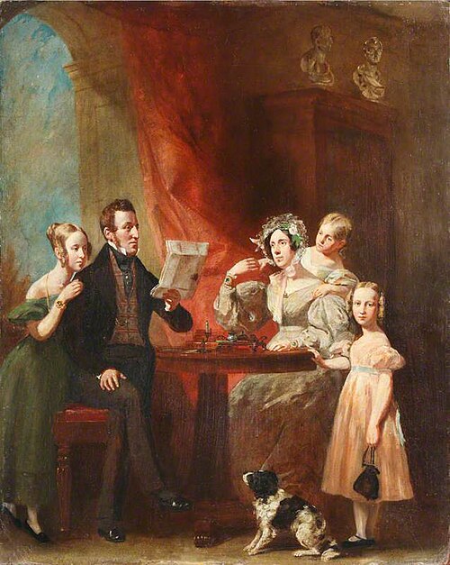 The Town Clerk of Brecon and His Family (verso), , George Hayter