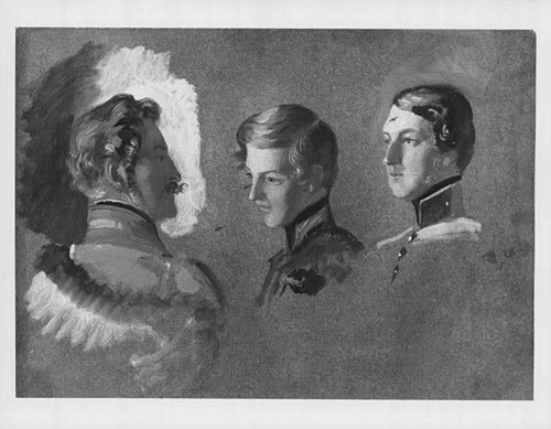 Duke Ferdinand of Saxe-Coburg-Gotha and his sons, Prince Leopold and Prince Augustus, 1842, George Hayter