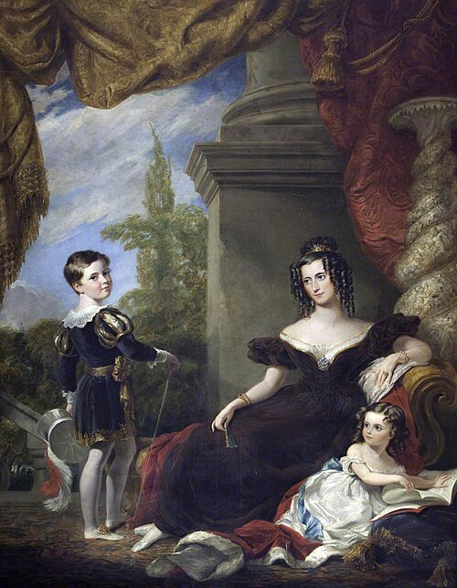 Louisa Barbara Catherine Philips, Countess of Lichfield (c.1800-1879) with Two of her Children Thoma, 1832, George Hayter