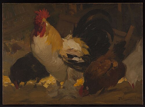 Coq et poules, 1912, Henri Deluermoz