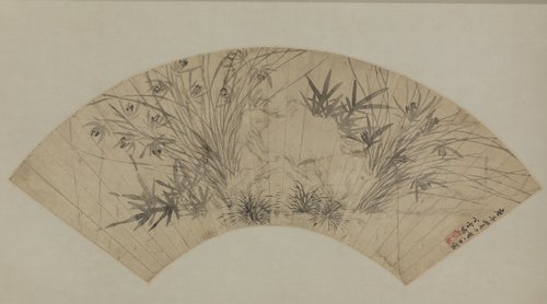 丁云鹏竹兰扇页, , Ding Yunpeng