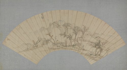 丁云鹏山水扇页, , Ding Yunpeng